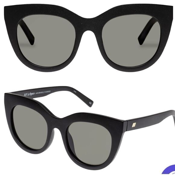 LE Specs AIR GRASS Sunglasses in Matte BLACK GRASS Organic Air Heart Brat NWT main image 11